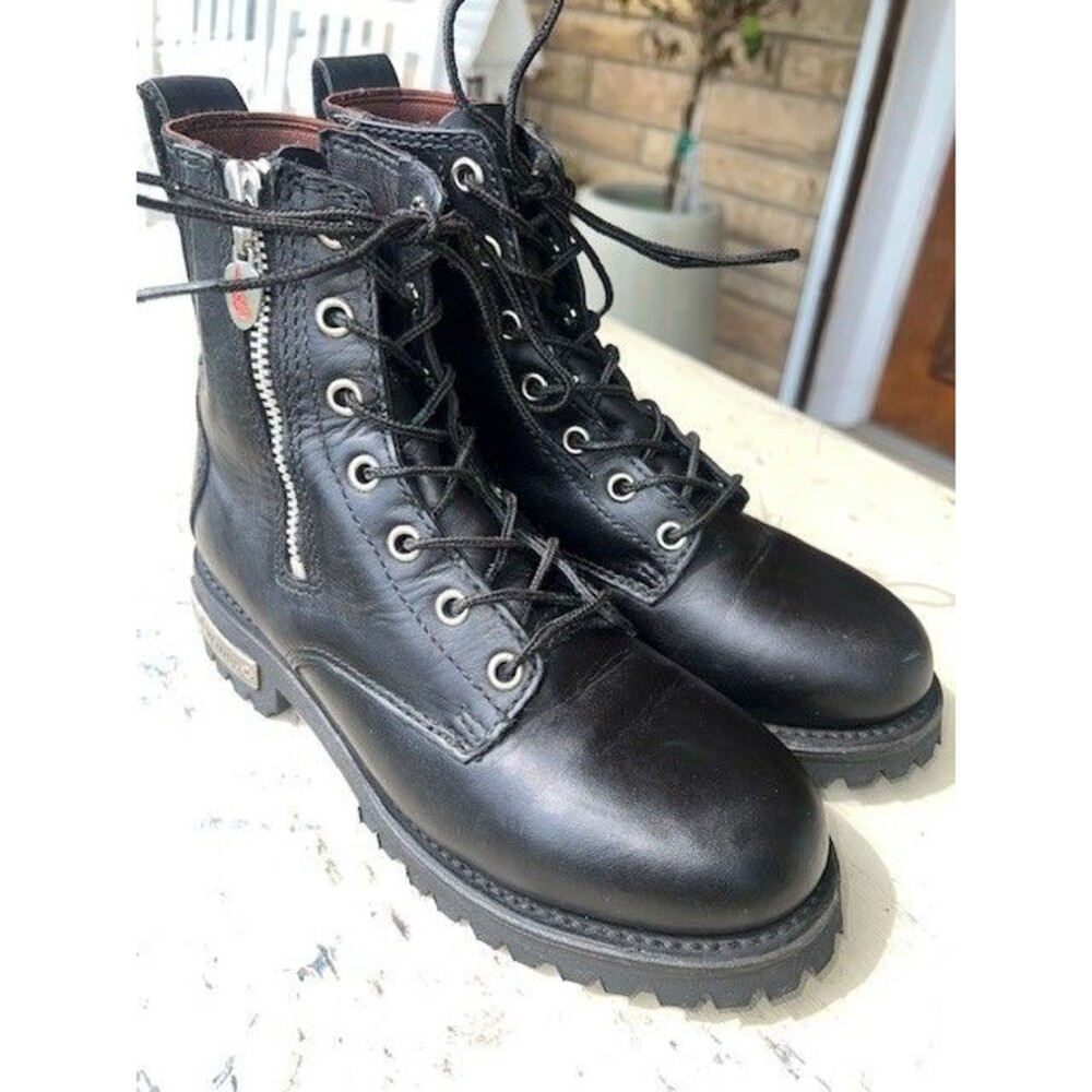 Red Wing VTG Black Side Zip Motorcycle Riding Boots Women’s Size 6 Style# 1668